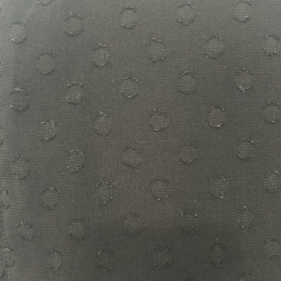 LOFT Solid Black Dot Swiss Long Sleeve Ruffle Detail Top size small petite - Picture 5 of 6